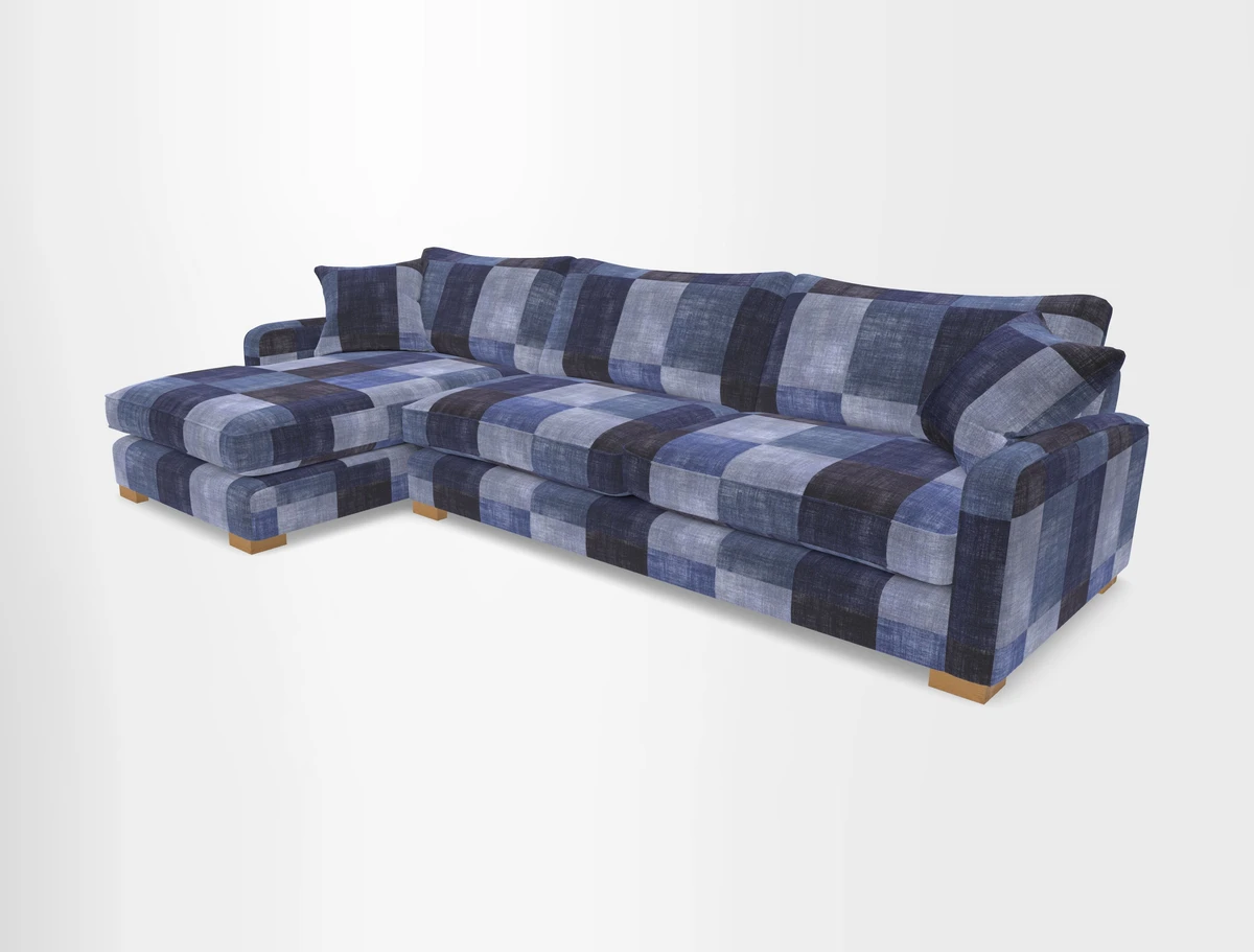 Brook Green chaise LHF in Two Tone Plain Biscuit