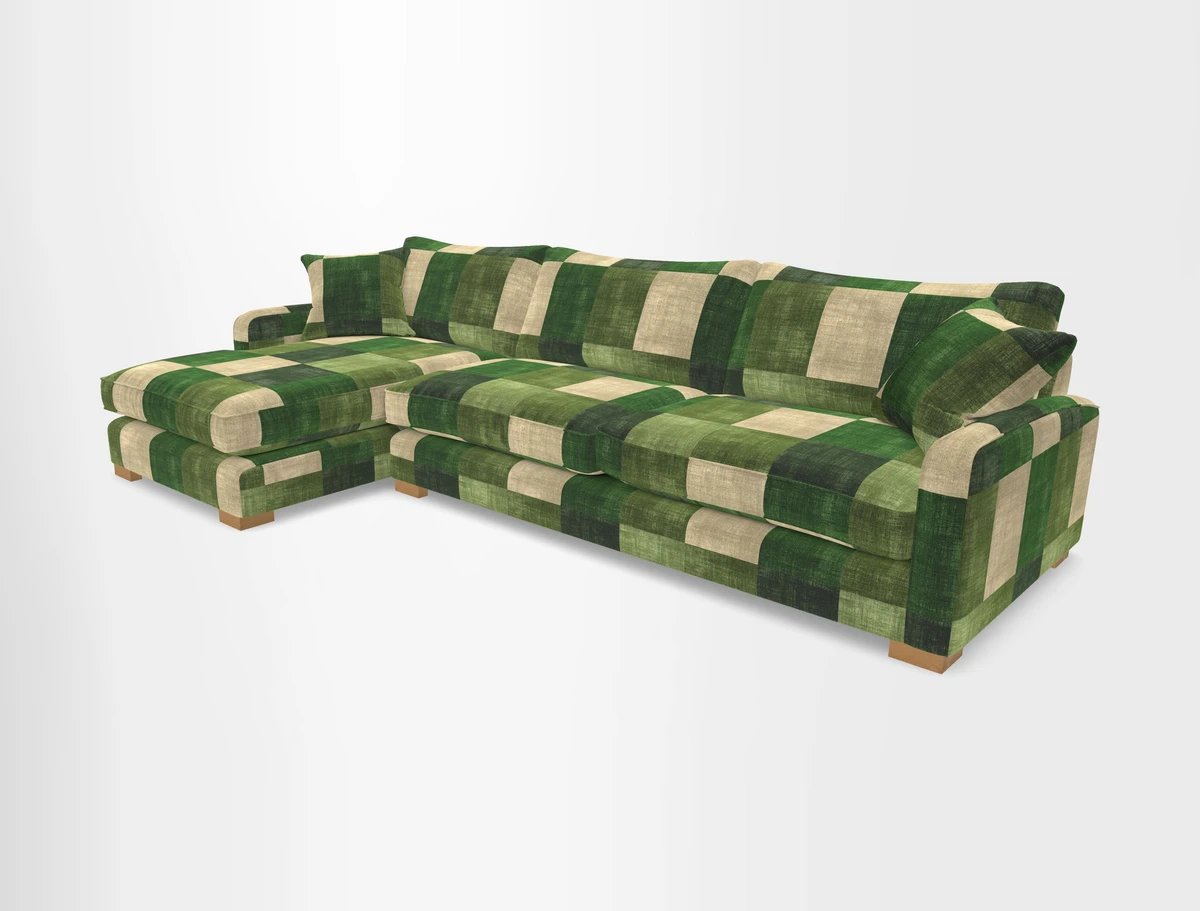 Brook Green chaise LHF in Two Tone Plain Biscuit