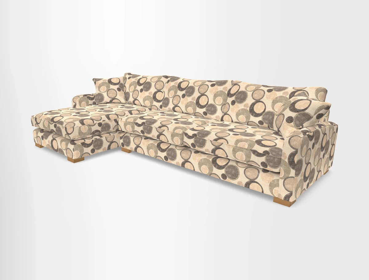 Brook Green chaise LHF in Two Tone Plain Biscuit