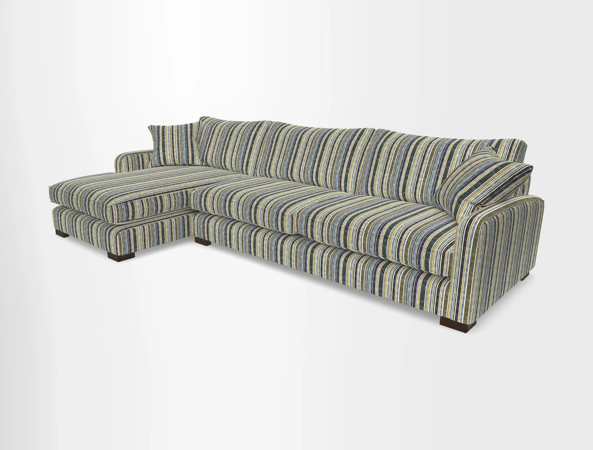 Brook Green chaise LHF in Two Tone Plain Biscuit