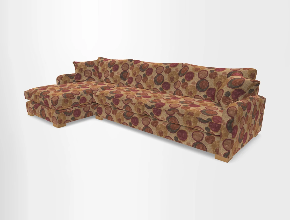 Brook Green chaise LHF in Two Tone Plain Biscuit