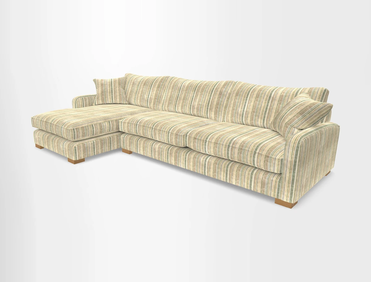 Brook Green chaise LHF in Two Tone Plain Biscuit