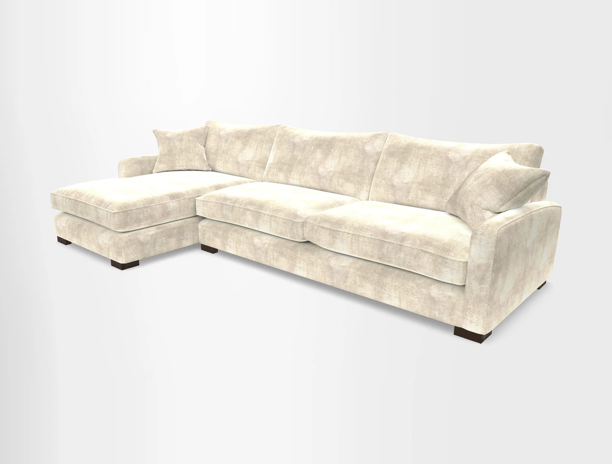 Brook Green chaise LHF in Two Tone Plain Biscuit