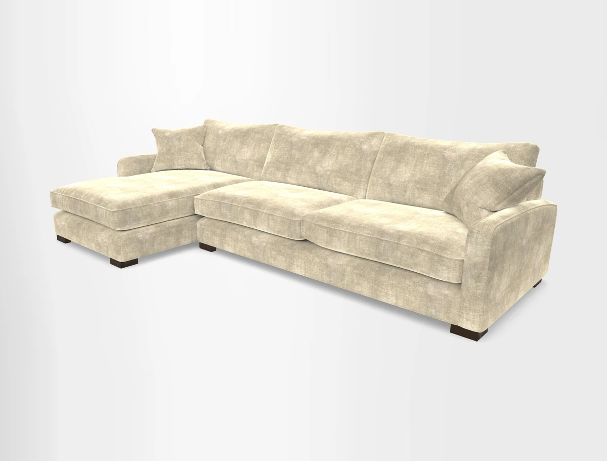 Brook Green chaise LHF in Two Tone Plain Biscuit