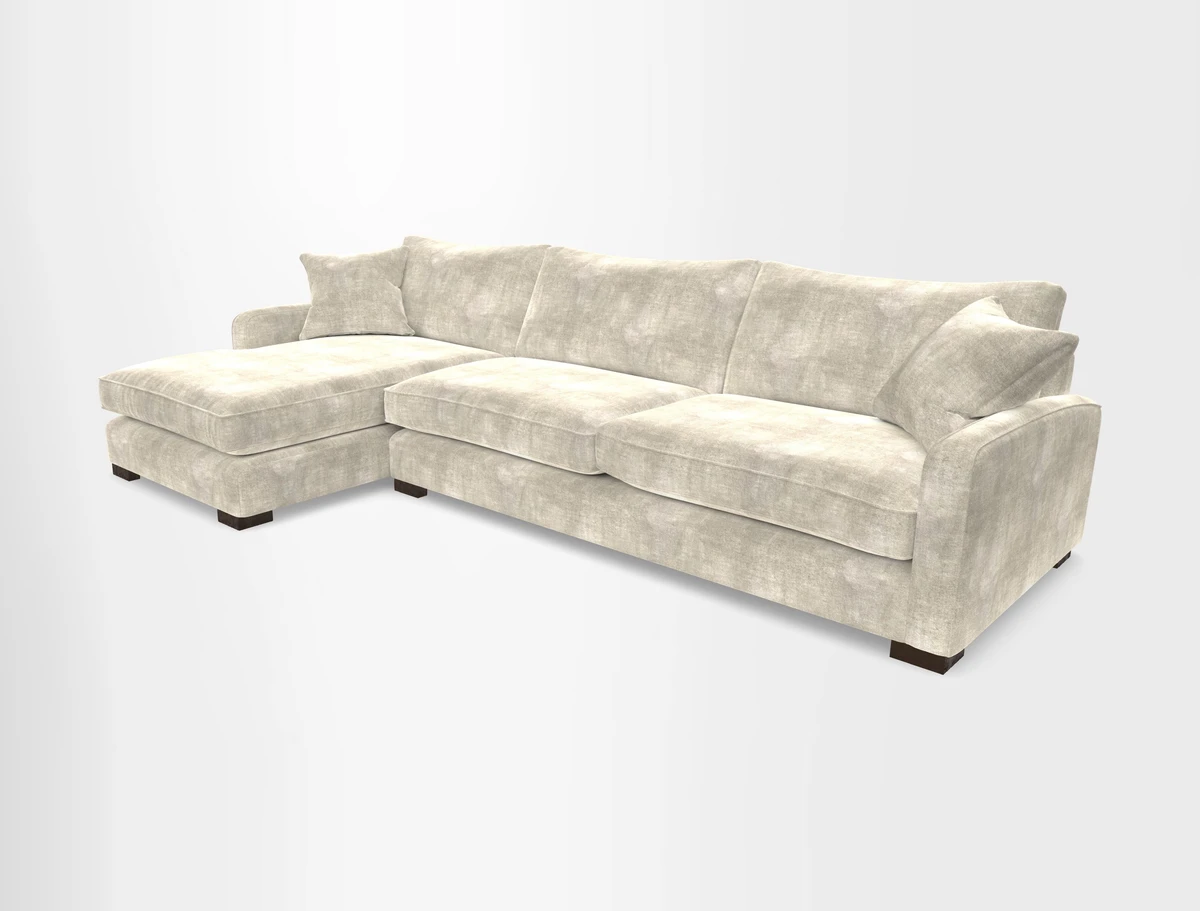 Brook Green chaise LHF in Two Tone Plain Biscuit
