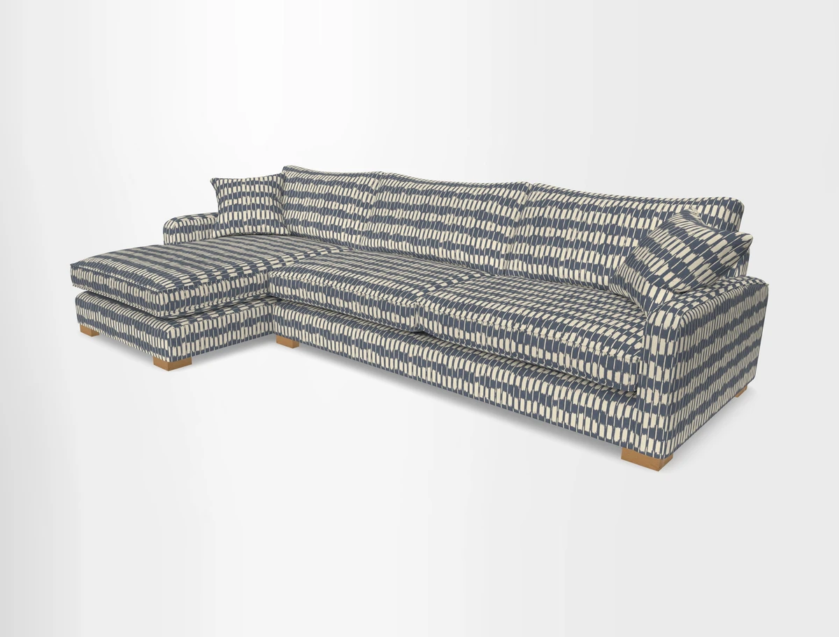 Brook Green chaise LHF in Two Tone Plain Biscuit