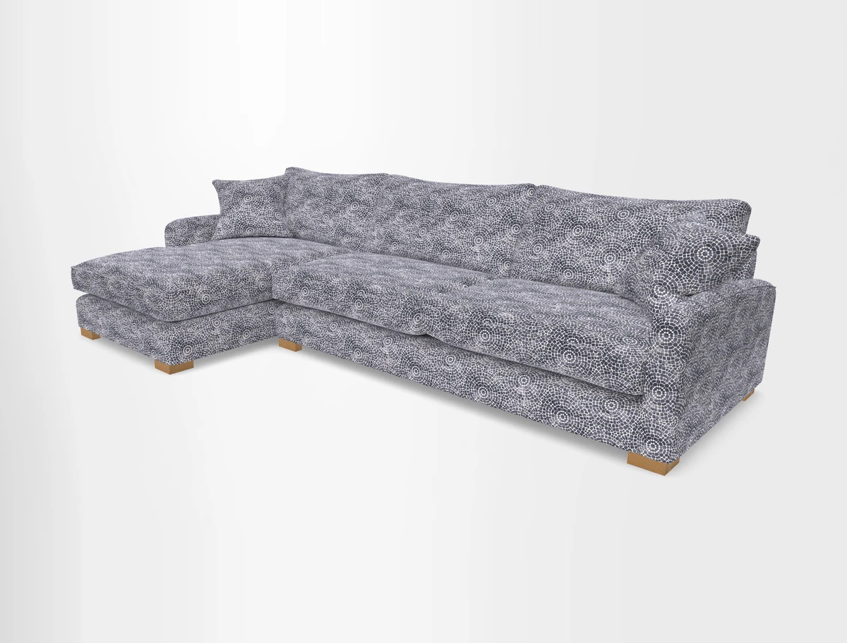 Brook Green chaise LHF in Two Tone Plain Biscuit