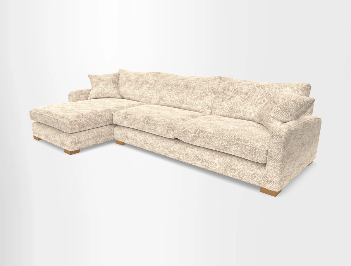 Brook Green chaise LHF in Two Tone Plain Biscuit