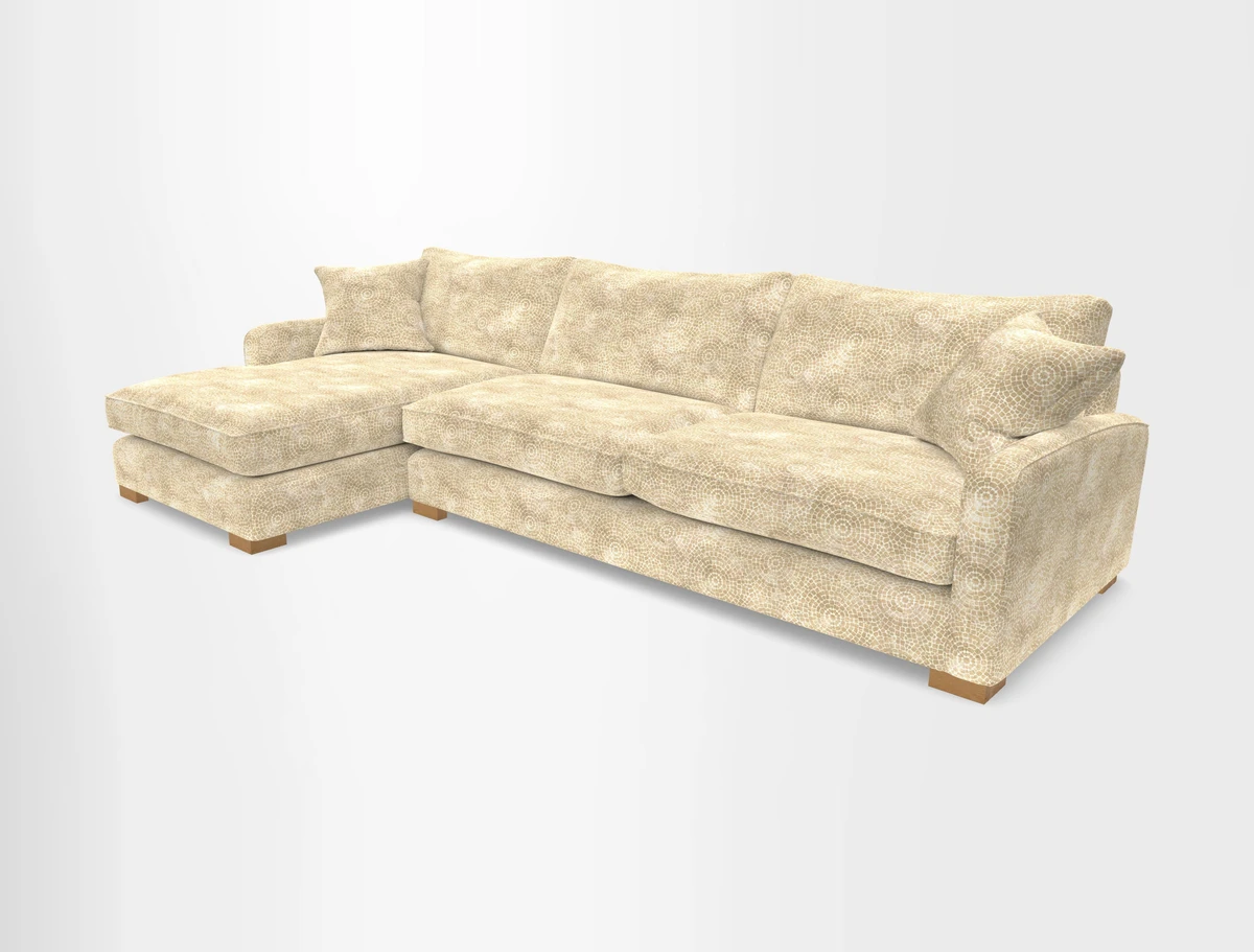 Brook Green chaise LHF in Two Tone Plain Biscuit