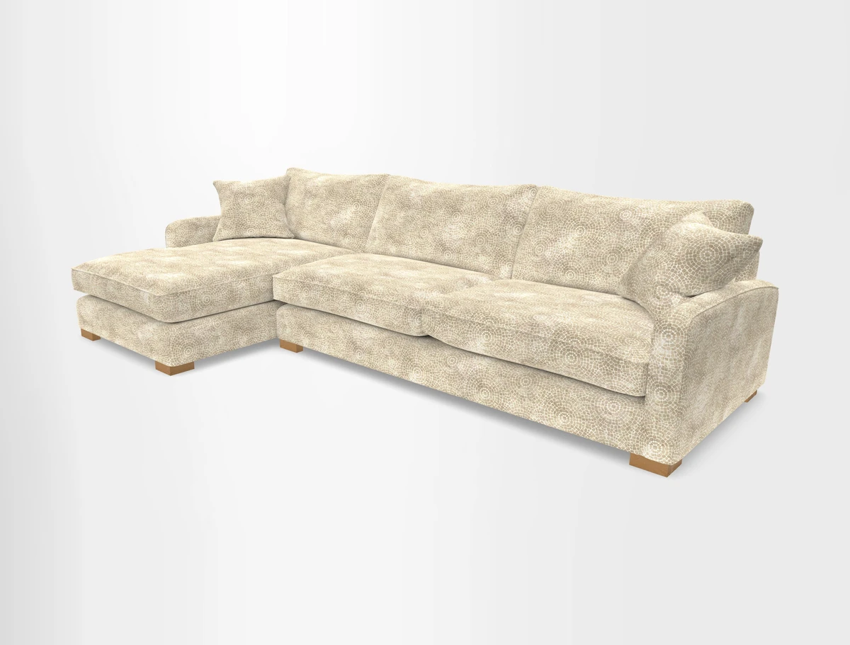 Brook Green chaise LHF in Two Tone Plain Biscuit
