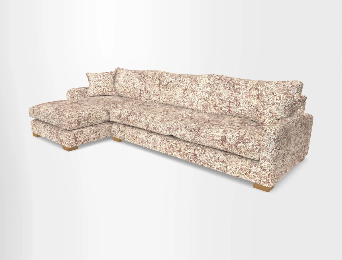 Brook Green chaise LHF in Two Tone Plain Biscuit