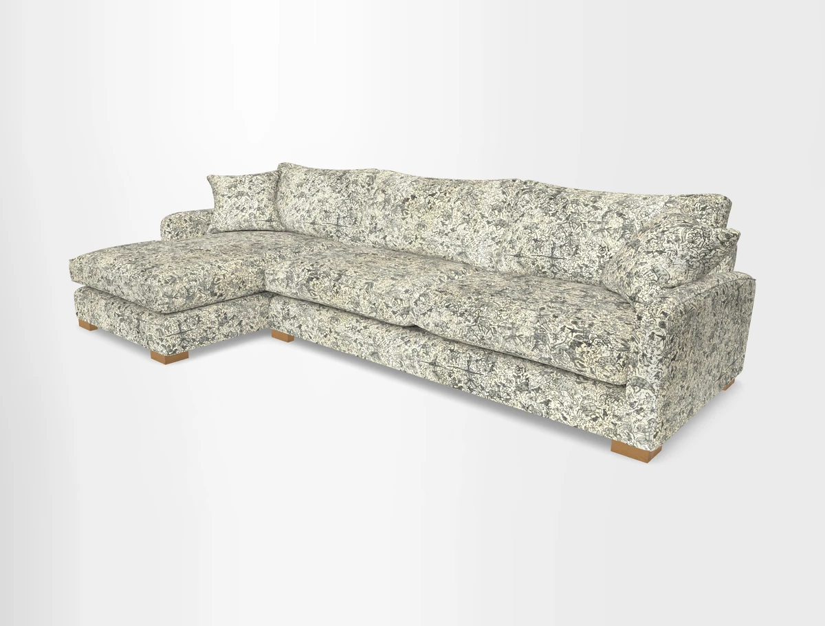 Brook Green chaise LHF in Two Tone Plain Biscuit