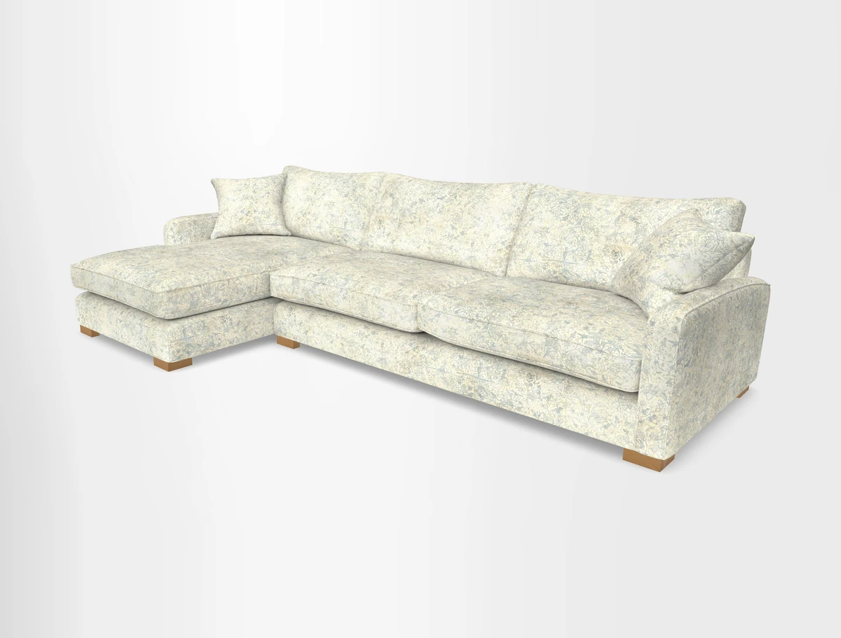 Brook Green chaise LHF in Two Tone Plain Biscuit