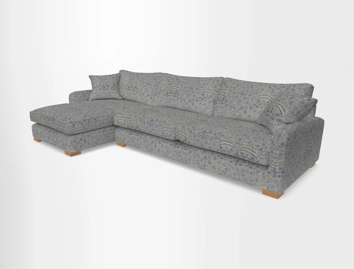 Brook Green chaise LHF in Two Tone Plain Biscuit
