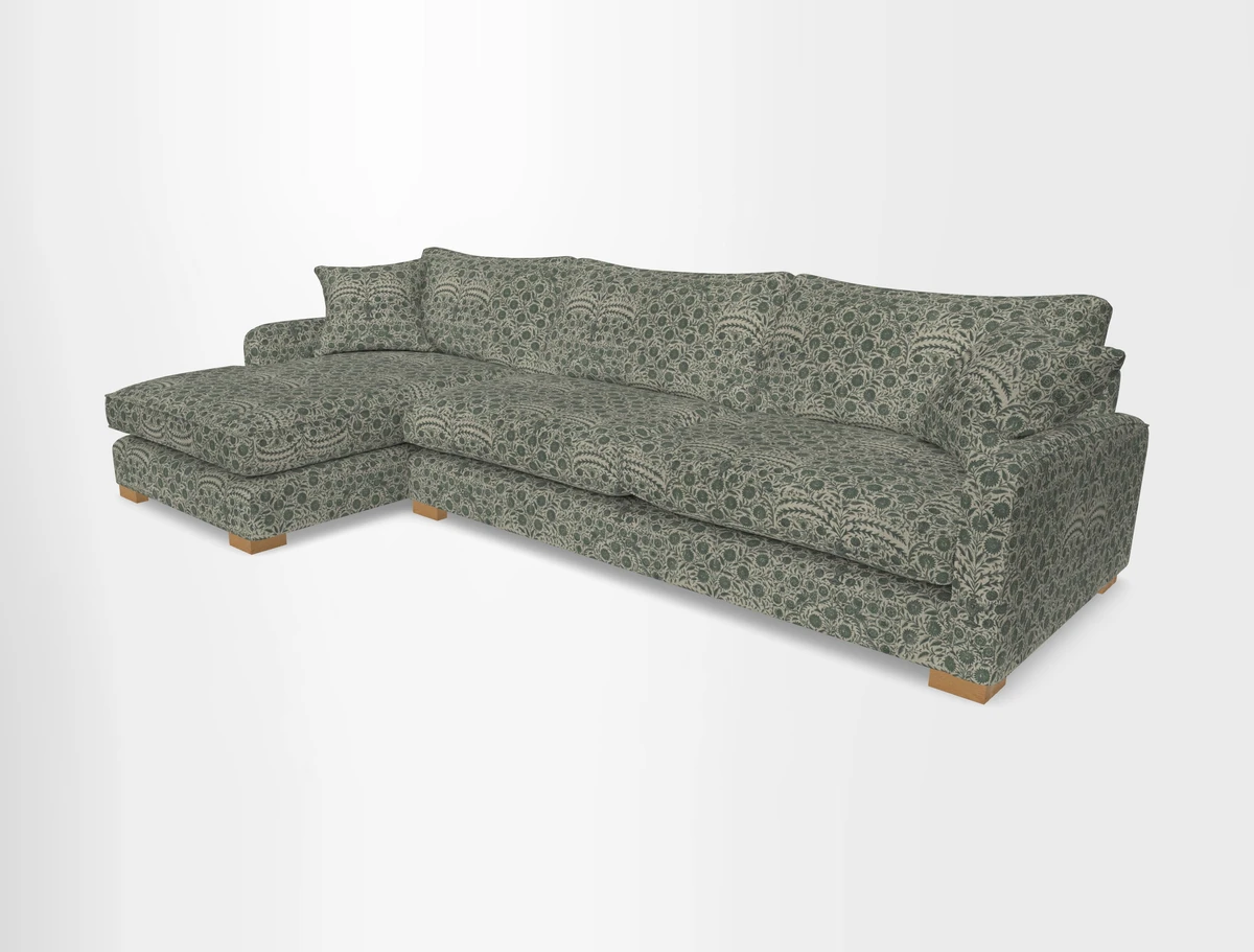 Brook Green chaise LHF in Two Tone Plain Biscuit