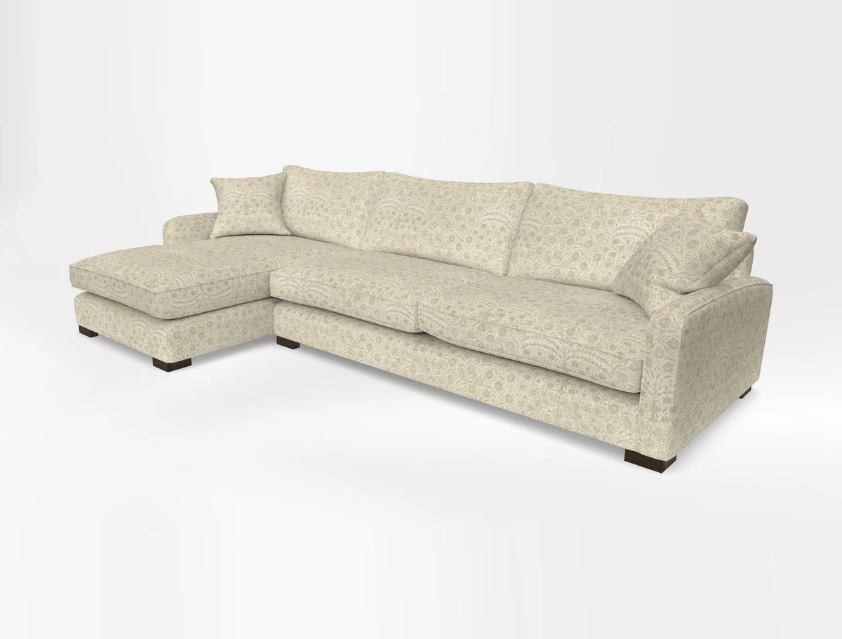 Brook Green chaise LHF in Two Tone Plain Biscuit
