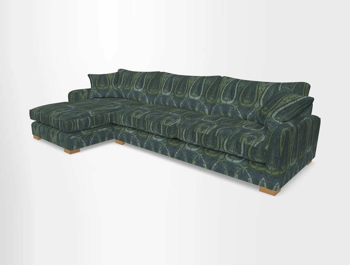Brook Green chaise LHF in Two Tone Plain Biscuit