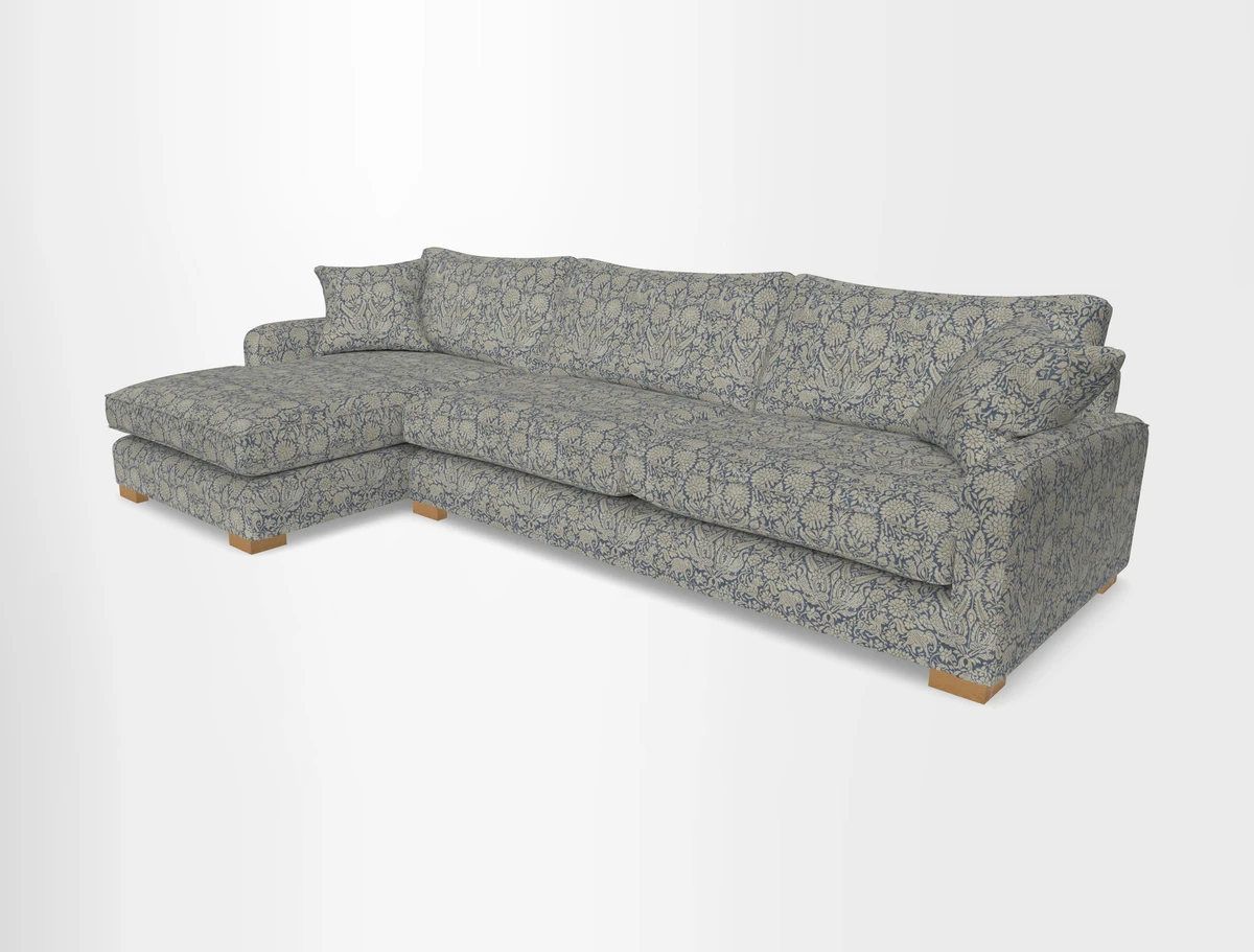 Brook Green chaise LHF in Two Tone Plain Biscuit