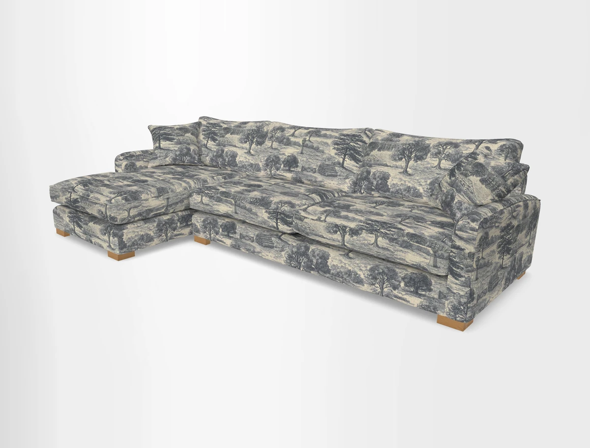 Brook Green chaise LHF in Two Tone Plain Biscuit