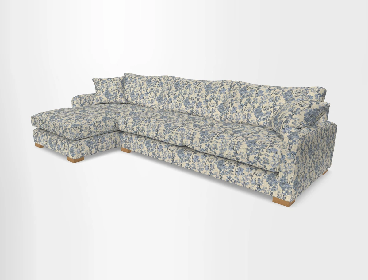 Brook Green chaise LHF in Two Tone Plain Biscuit