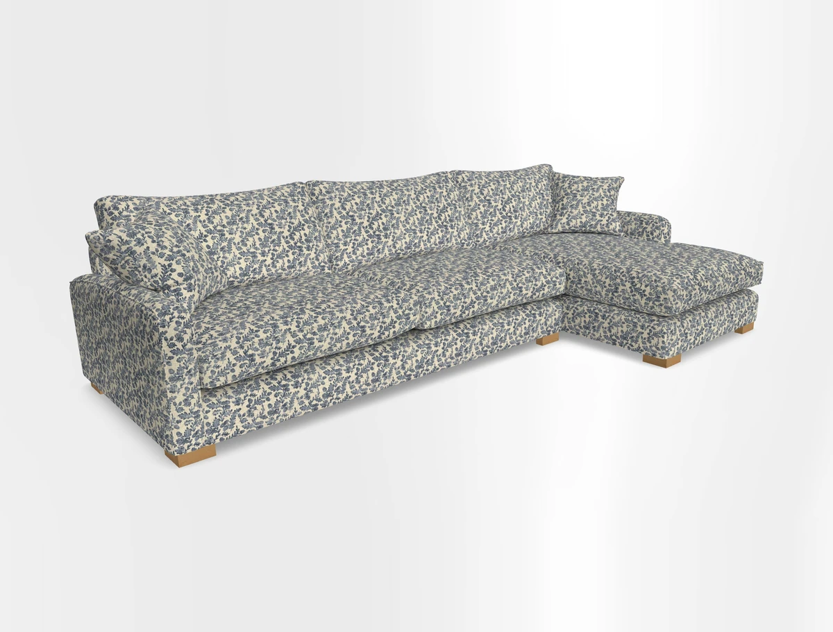 Brook Green chaise RHF in Two Tone Plain Biscuit