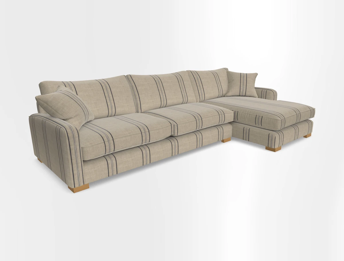 Brook Green chaise RHF in Two Tone Plain Biscuit