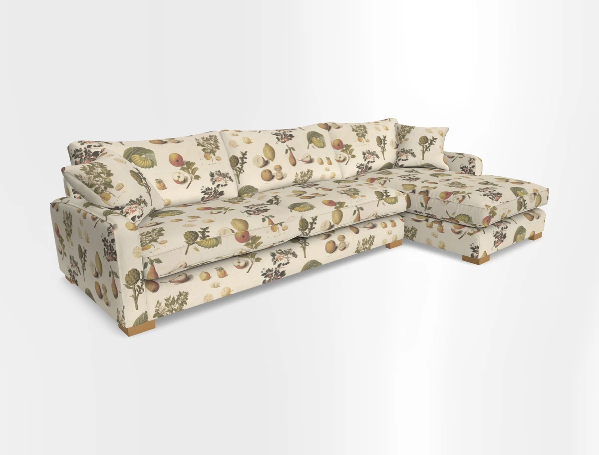 Brook Green chaise RHF in Two Tone Plain Biscuit