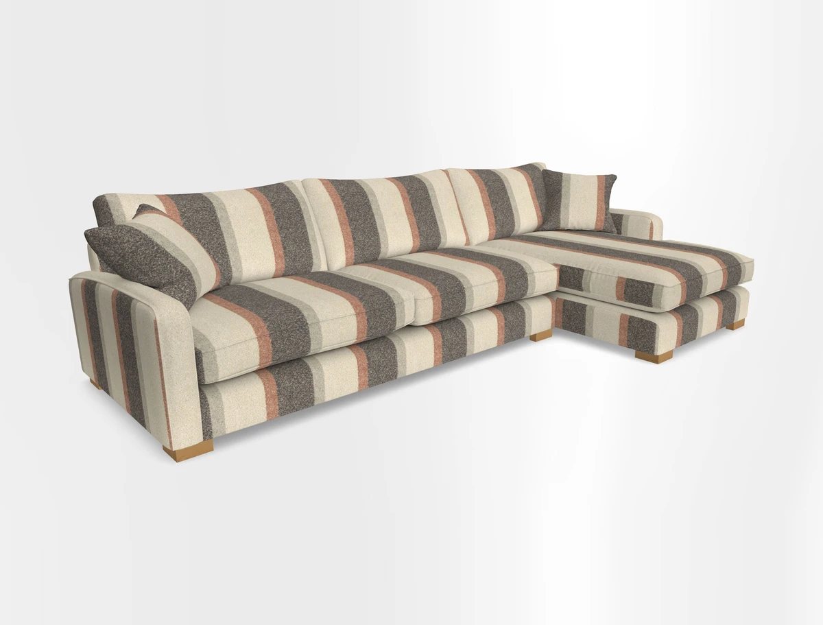 Brook Green chaise RHF in Two Tone Plain Biscuit