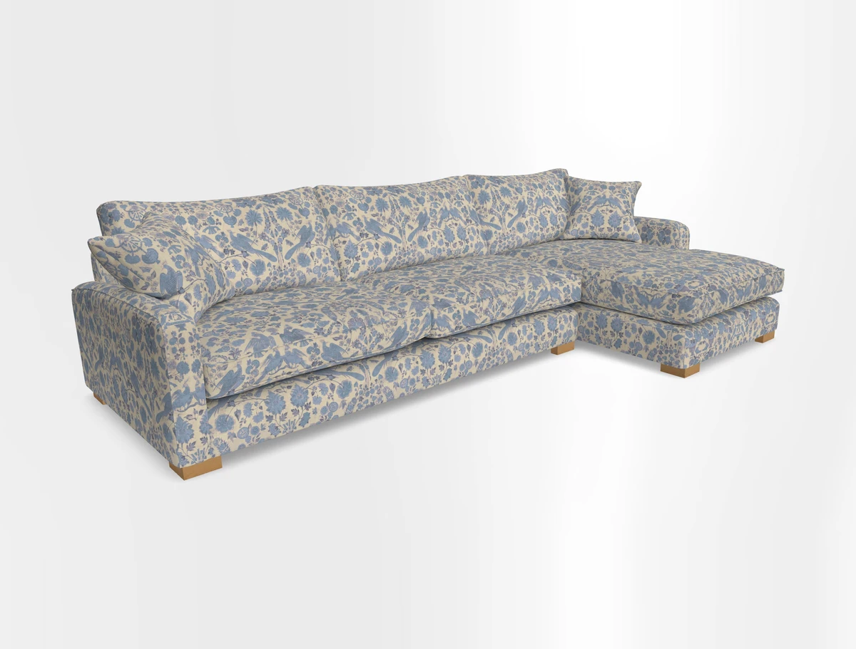Brook Green chaise RHF in Two Tone Plain Biscuit