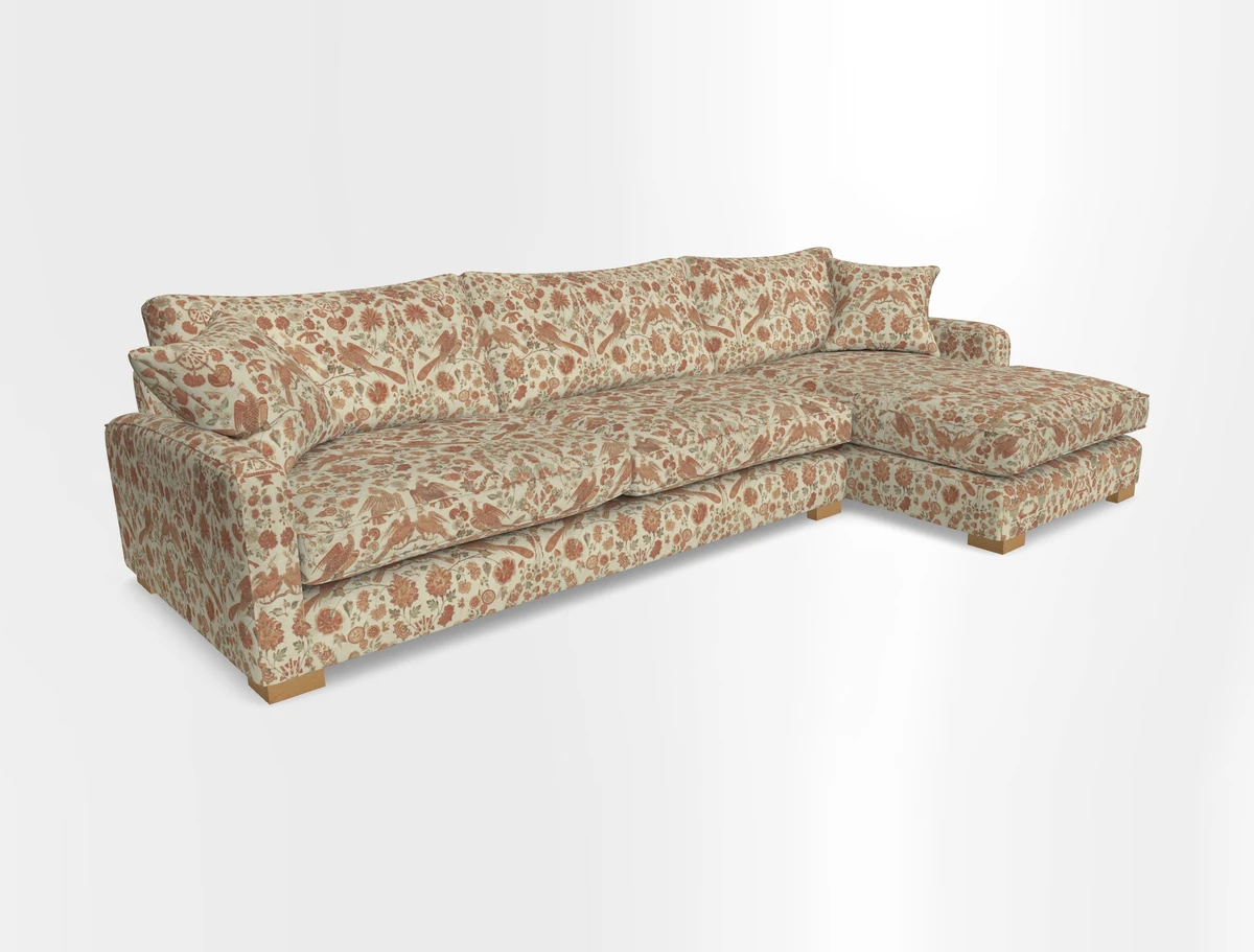 Brook Green chaise RHF in Two Tone Plain Biscuit