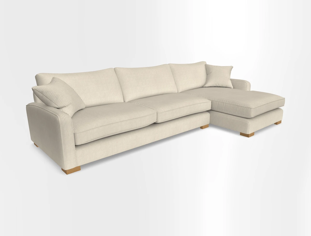 Brook Green chaise RHF in Two Tone Plain Biscuit