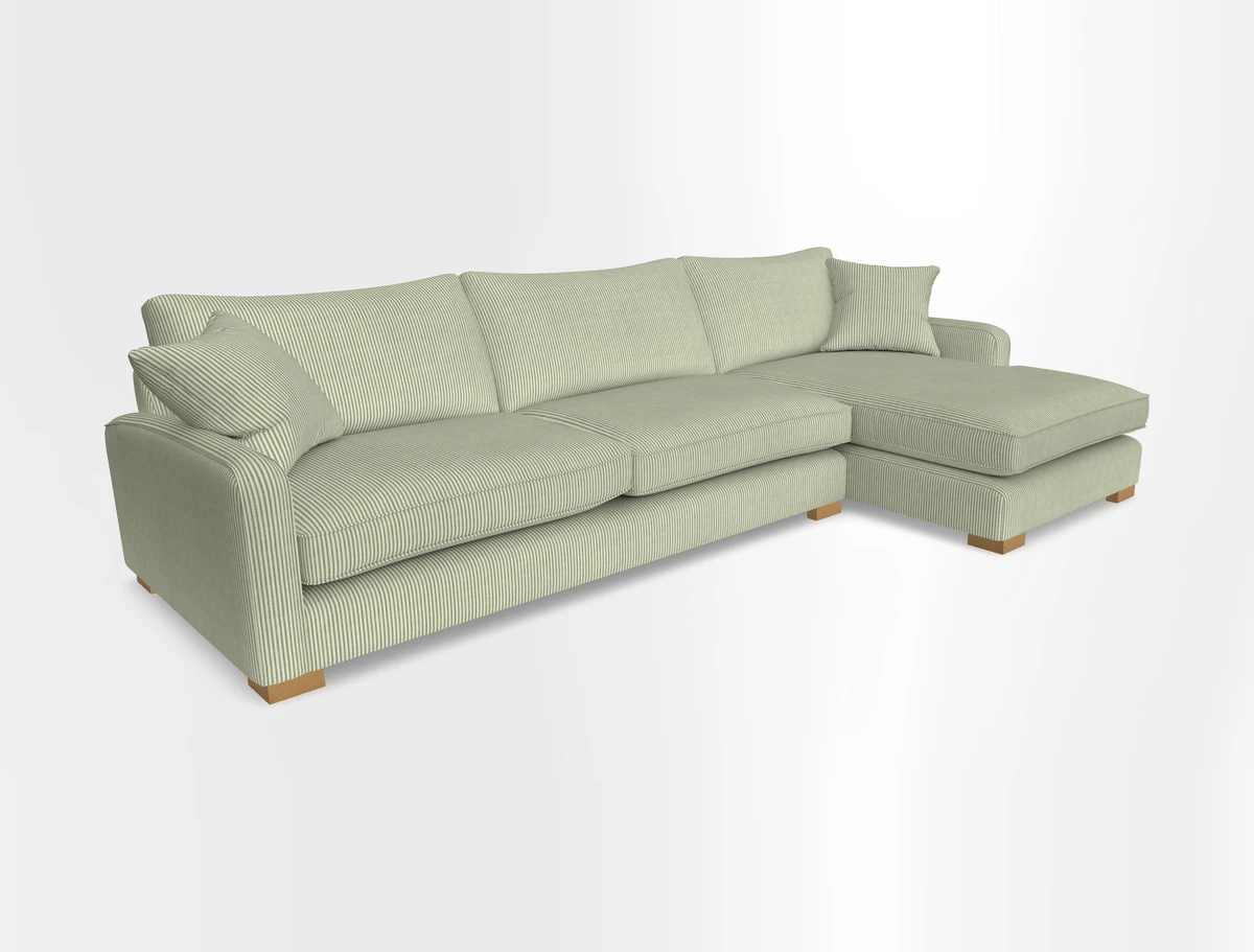 Brook Green chaise RHF in Two Tone Plain Biscuit