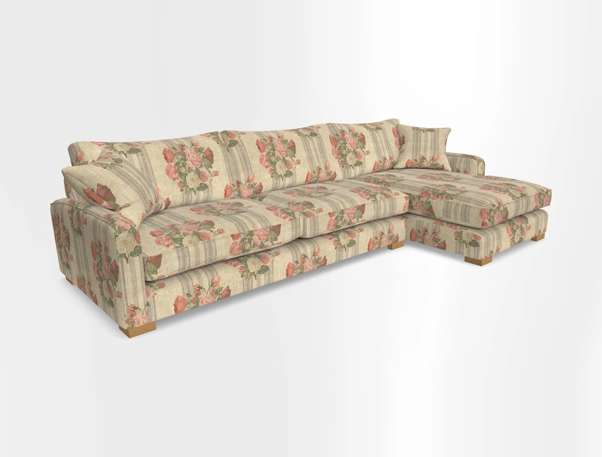 Brook Green chaise RHF in Two Tone Plain Biscuit