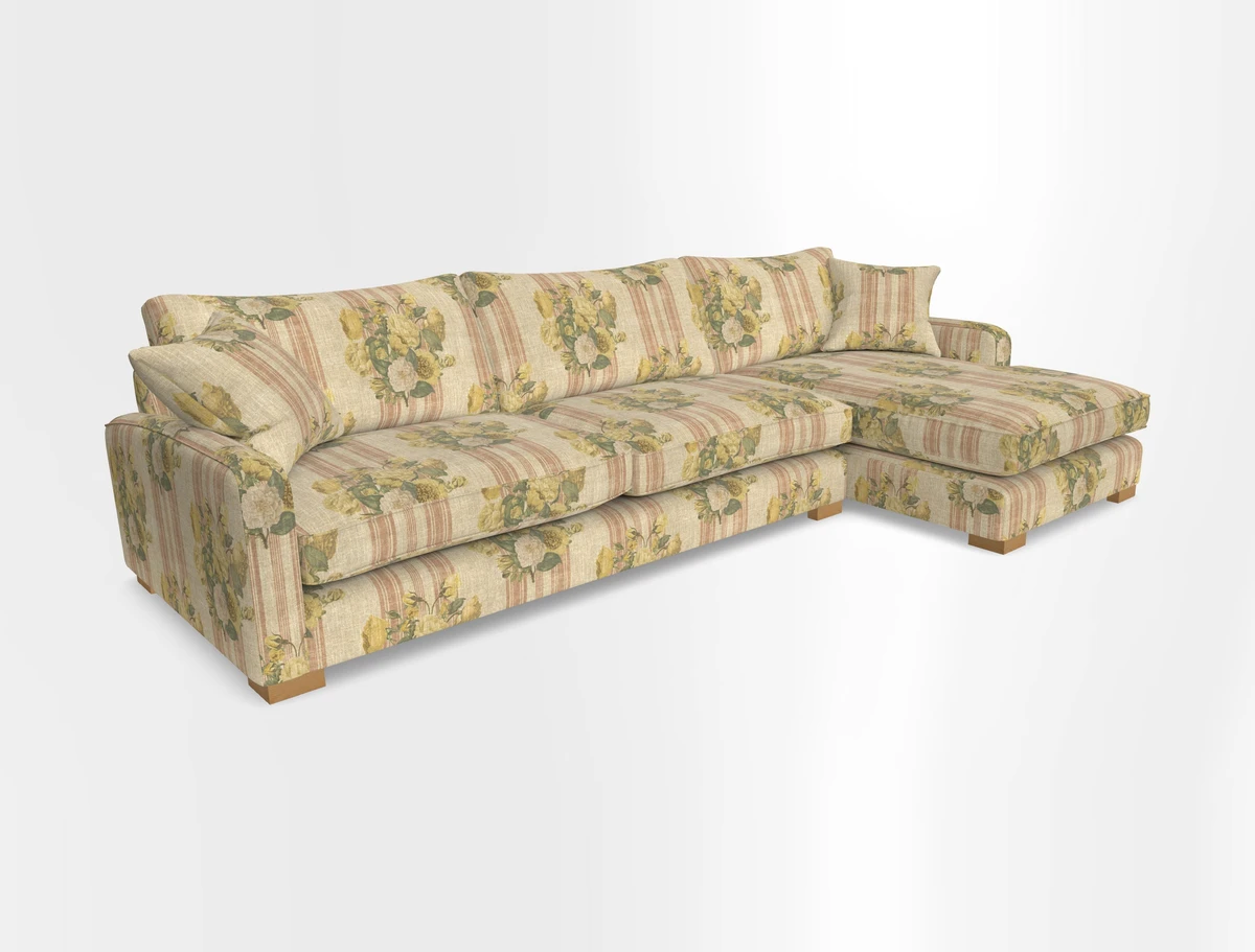 Brook Green chaise RHF in Two Tone Plain Biscuit