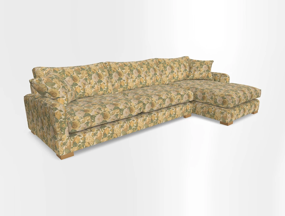 Brook Green chaise RHF in Two Tone Plain Biscuit