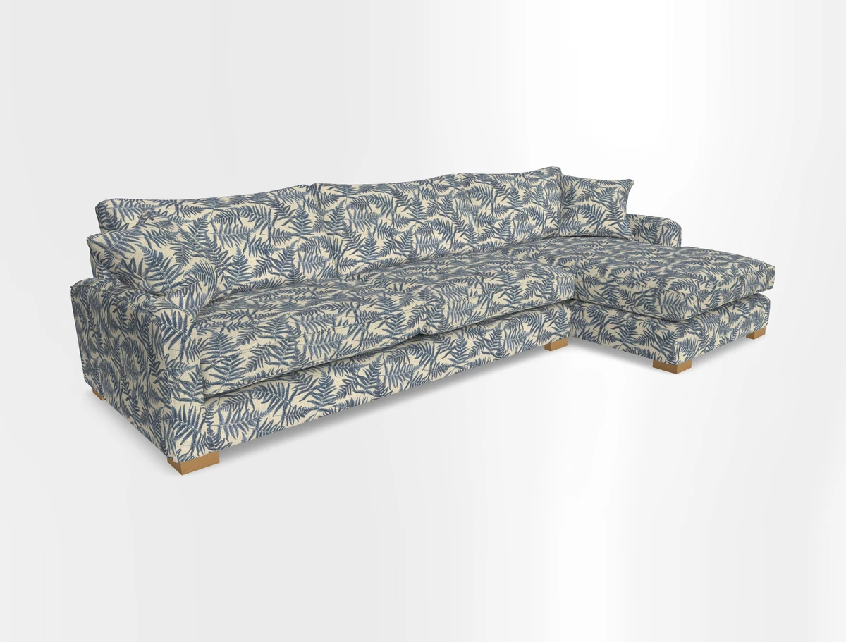 Brook Green chaise RHF in Two Tone Plain Biscuit