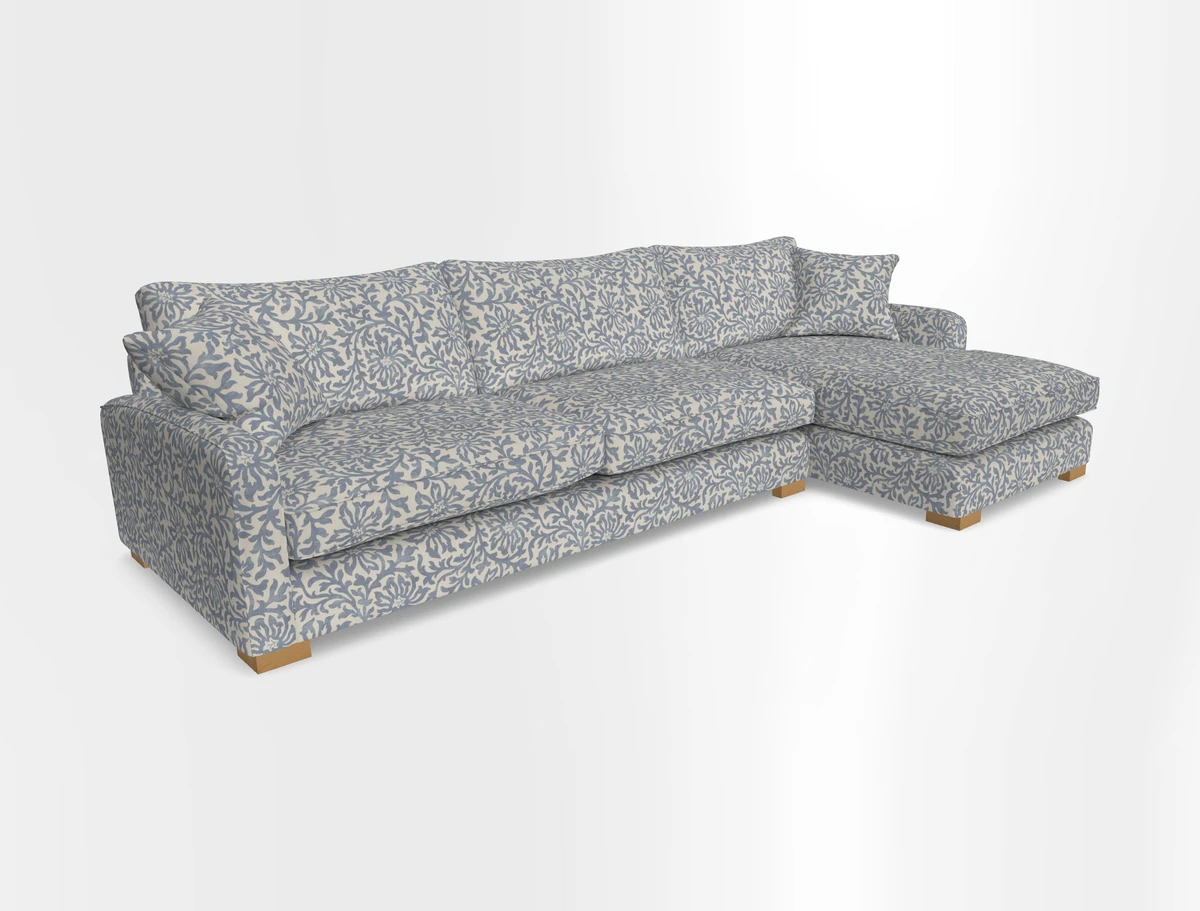 Brook Green chaise RHF in Two Tone Plain Biscuit