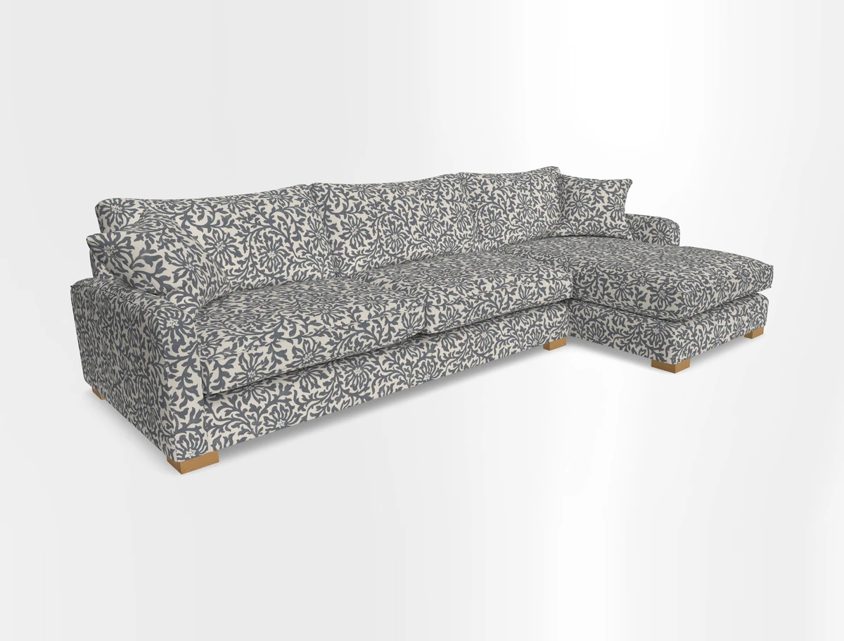 Brook Green chaise RHF in Two Tone Plain Biscuit