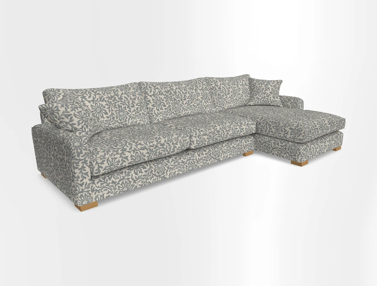 Brook Green chaise RHF in Two Tone Plain Biscuit