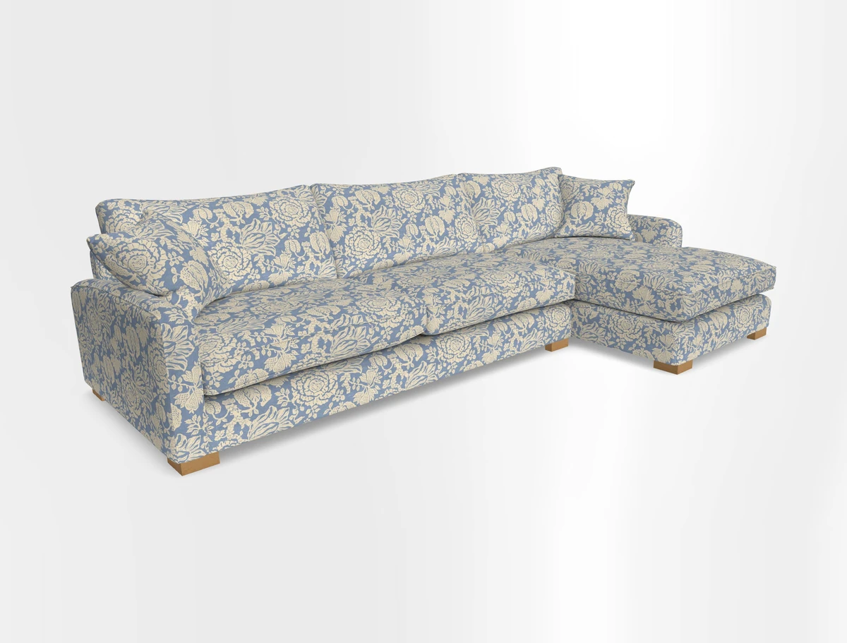 Brook Green chaise RHF in Two Tone Plain Biscuit