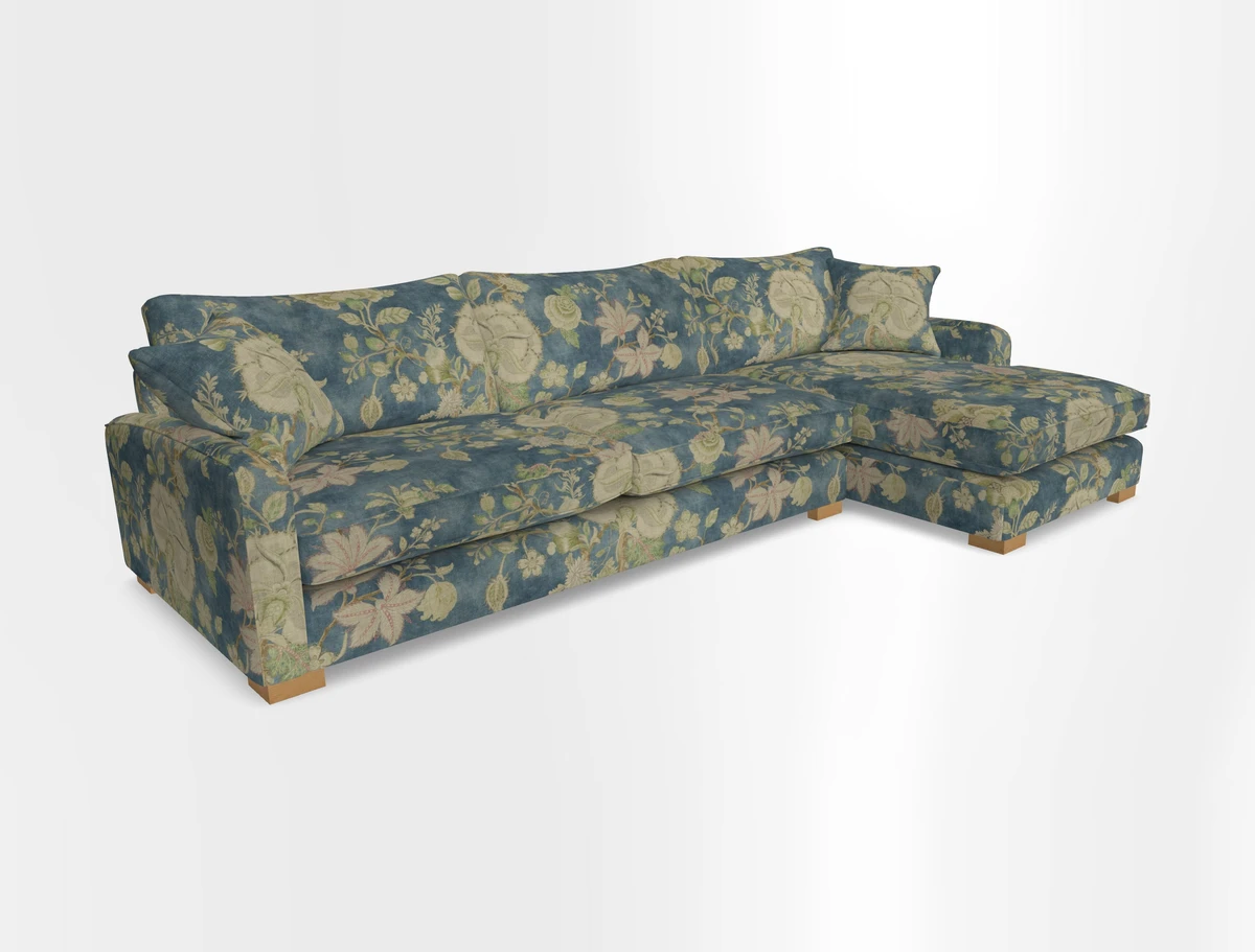 Brook Green chaise RHF in Two Tone Plain Biscuit