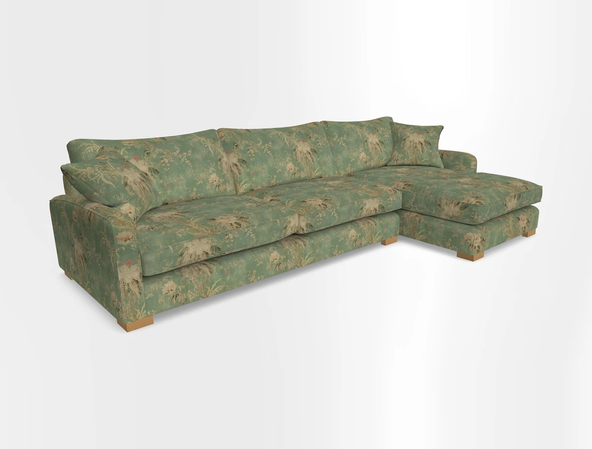 Brook Green chaise RHF in Two Tone Plain Biscuit