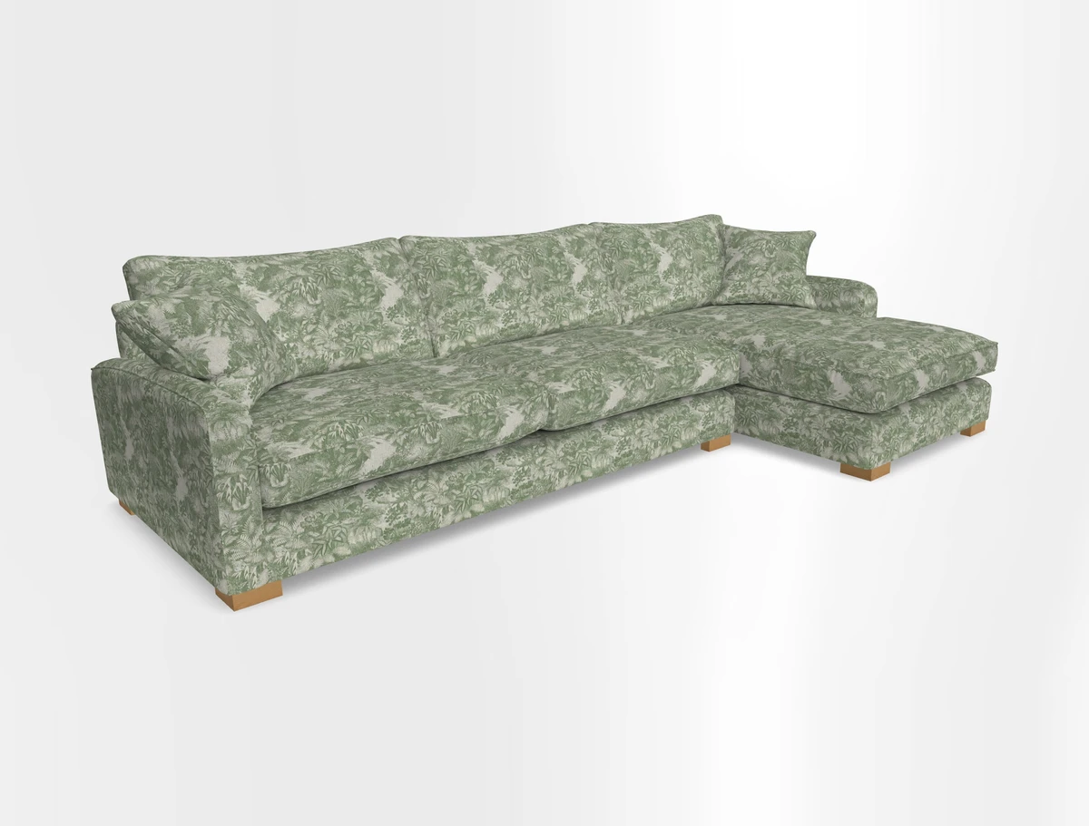 Brook Green chaise RHF in Two Tone Plain Biscuit