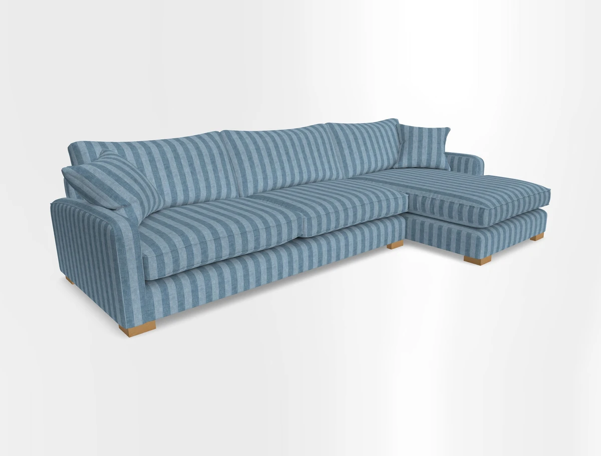 Brook Green chaise RHF in Two Tone Plain Biscuit