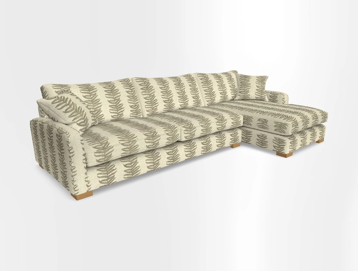 Brook Green chaise RHF in Two Tone Plain Biscuit