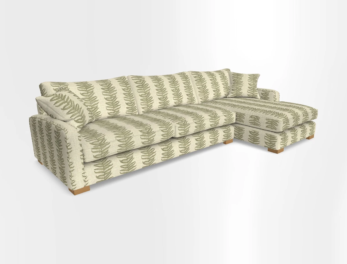 Brook Green chaise RHF in Two Tone Plain Biscuit
