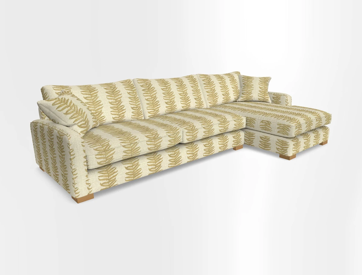 Brook Green chaise RHF in Two Tone Plain Biscuit