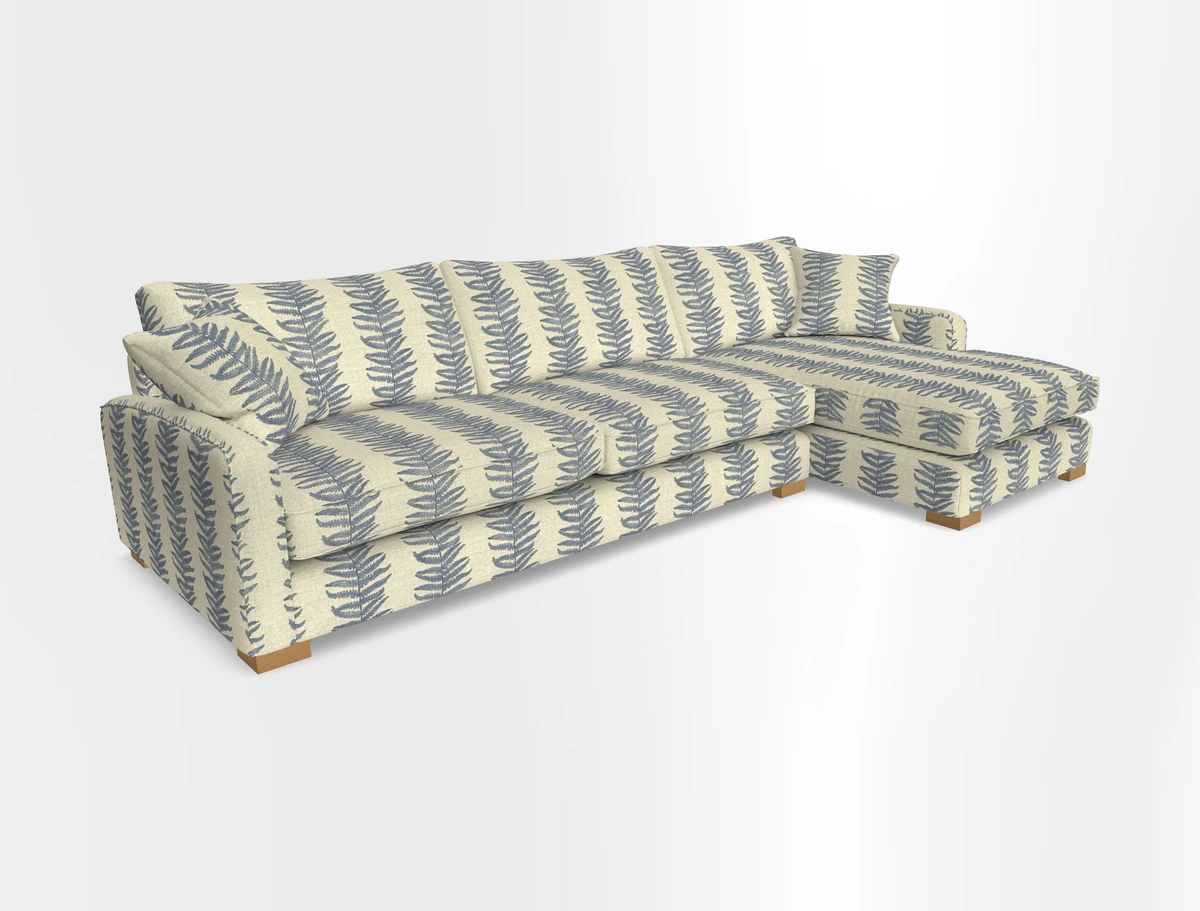Brook Green chaise RHF in Two Tone Plain Biscuit