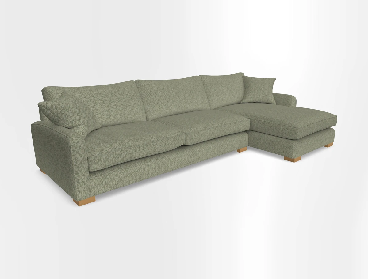 Brook Green chaise RHF in Two Tone Plain Biscuit