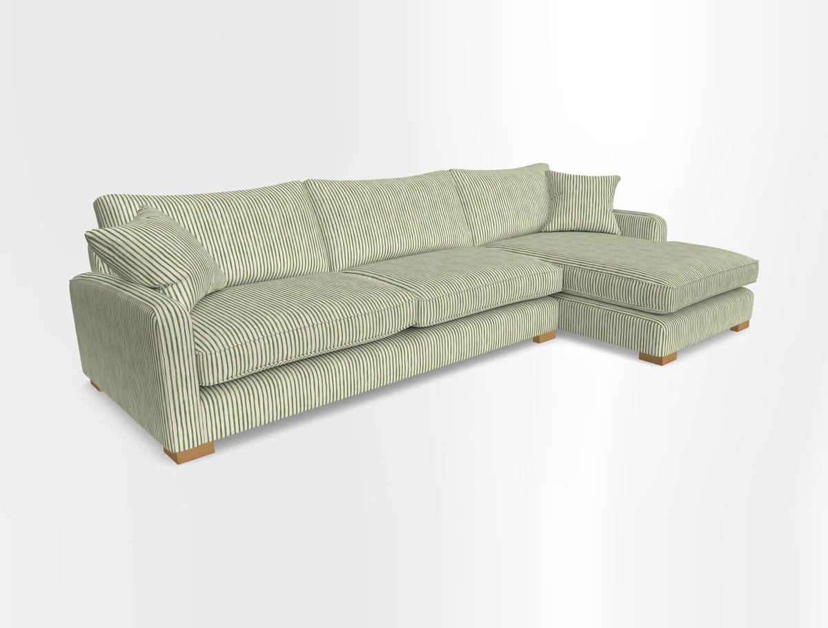 Brook Green chaise RHF in Two Tone Plain Biscuit